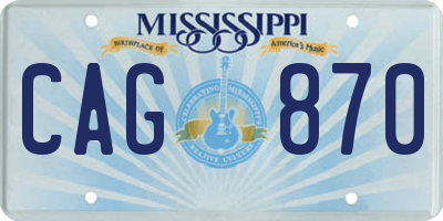 MS license plate CAG870