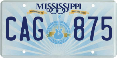 MS license plate CAG875