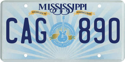 MS license plate CAG890