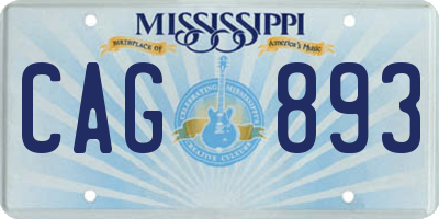 MS license plate CAG893