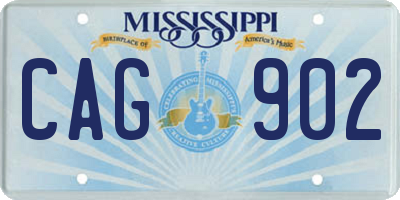 MS license plate CAG902