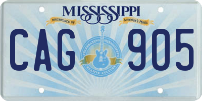 MS license plate CAG905