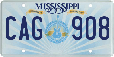 MS license plate CAG908