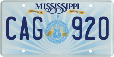 MS license plate CAG920