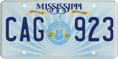 MS license plate CAG923