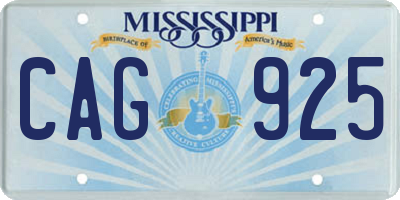 MS license plate CAG925