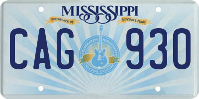 MS license plate CAG930