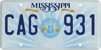 MS license plate CAG931