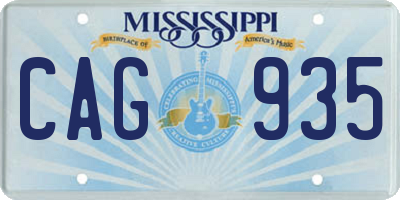 MS license plate CAG935