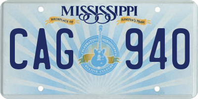 MS license plate CAG940