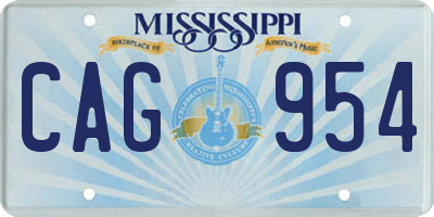 MS license plate CAG954