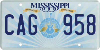 MS license plate CAG958