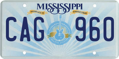 MS license plate CAG960