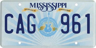 MS license plate CAG961