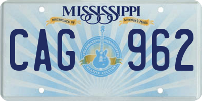 MS license plate CAG962