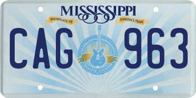 MS license plate CAG963