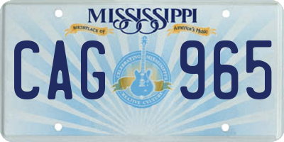 MS license plate CAG965