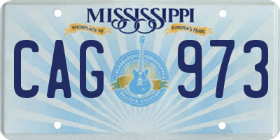 MS license plate CAG973