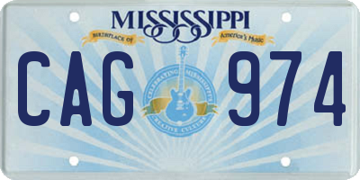 MS license plate CAG974