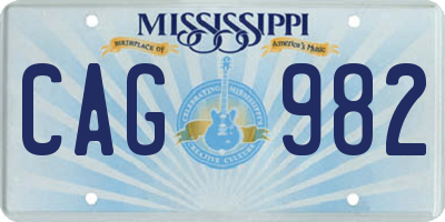 MS license plate CAG982
