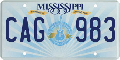 MS license plate CAG983