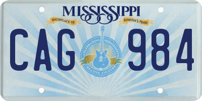 MS license plate CAG984