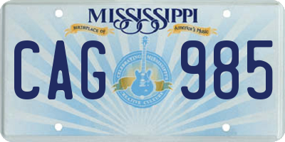 MS license plate CAG985