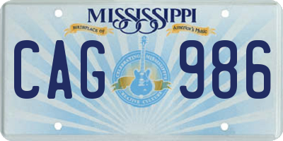 MS license plate CAG986