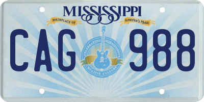 MS license plate CAG988