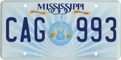 MS license plate CAG993