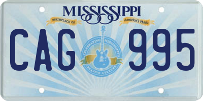 MS license plate CAG995