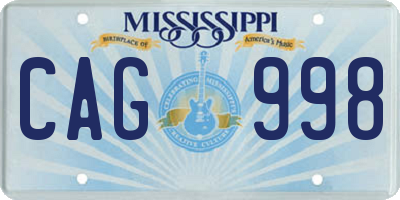 MS license plate CAG998
