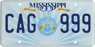 MS license plate CAG999