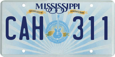 MS license plate CAH311