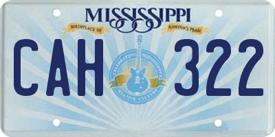 MS license plate CAH322