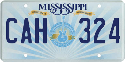 MS license plate CAH324