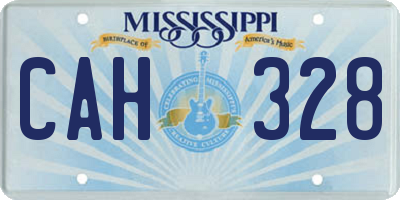 MS license plate CAH328