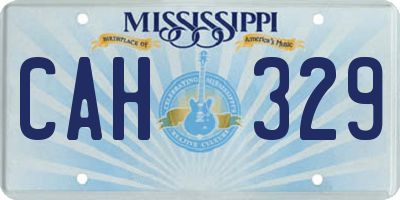 MS license plate CAH329