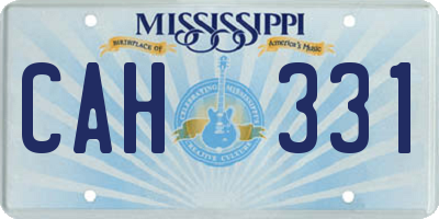 MS license plate CAH331