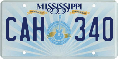 MS license plate CAH340