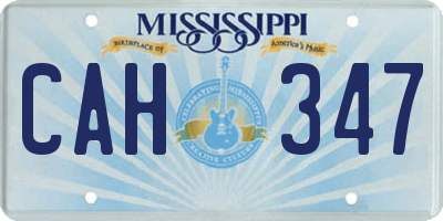 MS license plate CAH347