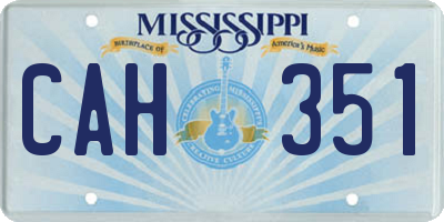 MS license plate CAH351