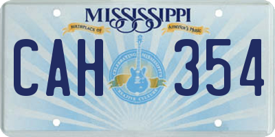 MS license plate CAH354