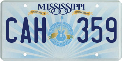 MS license plate CAH359
