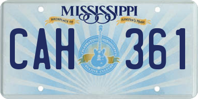 MS license plate CAH361