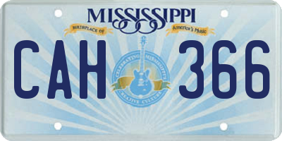 MS license plate CAH366