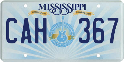 MS license plate CAH367
