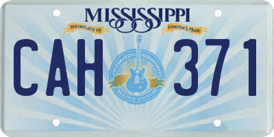 MS license plate CAH371