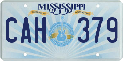 MS license plate CAH379