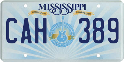 MS license plate CAH389